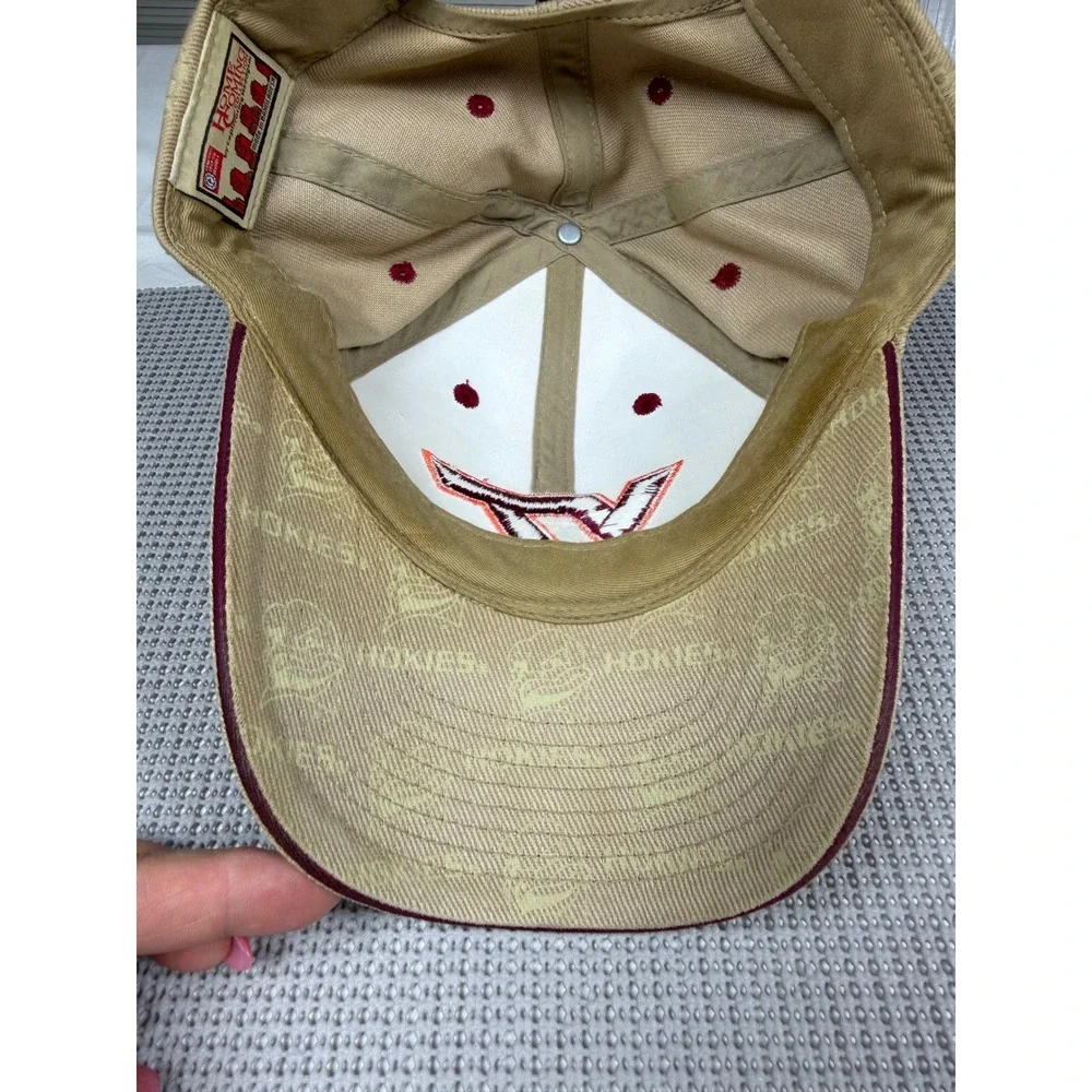 Virginia Tech Hokies Hat Tan Maroon VT Logo Homecoming Collection Baseball Cap